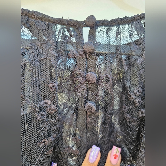 Torrid Black Lace Ruffle Blouse - Picture 9 of 10